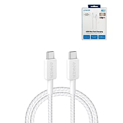 Anker 322 USB C-C Braided Charging Cable (WHITE) (6ft) (60W) (Only Ground Shipping)