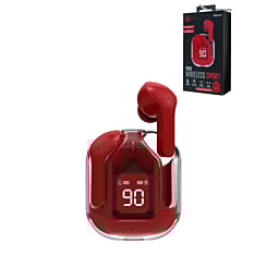 Mini Clear Sport Earbuds - RED (Only Ground Shipping)