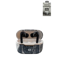 Stone True Wireless Earbuds w/ Charging Case - BLACK MARBLE (Only Ground Shipping)