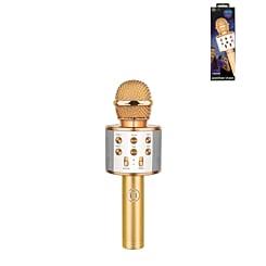 Multicolor Light Bulb & Light Up Karaoke Microphone Speaker - GOLD (Only Ground Shipping)