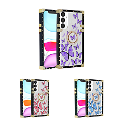 Butterfly Design Square Case with Ring for Galaxy S25 (Only Ground Shipping)
