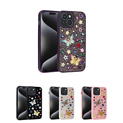 Butterfly Glitter Rhinestone Case for iPhone 14 Plus / 15 Plus