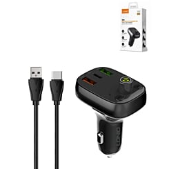 LDNIO C704Q Bluetooth 5.0 FM with 2X USB A+C Car Charger with USB A-C Cable (30W) (3ft) (Only Ground Shipping)