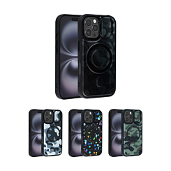 Camo Design Thin Magnetic Case w/ Camera Stand Kickstand for iPhone 16 Pro (Only Ground Shipping)