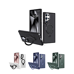 Carbon Wireless Charging Case w/ Ring Stand for Galaxy S25 Ultra (Only Ground Shipping)