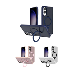 Carbon Wireless Charging Case w/ Ring Stand for Galaxy S25E (Only Ground Shipping)
