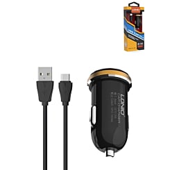 LDNIO DLC-22 2USB Car Charger with Micro USB Cable (BLACK) (3ft) (10W) (Only Ground Shipping)