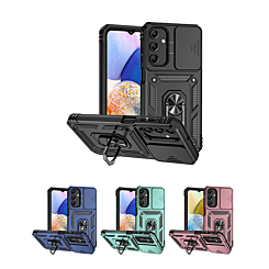 Dual Layers Hybrid Case w/Metal Ring And Camera Protector for Galaxy A16 5G (Only Ground Shipping)