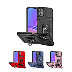 Dual Layers Hybrid Case w/Metal Ring And Camera Protector for Galaxy A07 (Only Ground Shipping)