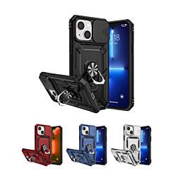 Dual Layers Hybrid Case with Metal Ring And Camera Protector for iPhone 13 Mini (Only Ground Shipping)