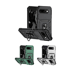 Dual Layers Hybrid Case w/Metal Ring And Camera Protector Google Pixel 9A (Only Ground Shipping)