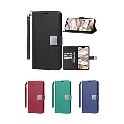 Elegant Leather Wallet Case w/Wristlet Strap for Galaxy S25E (Only Ground Shipping)