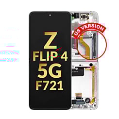 OLED Assembly with Frame for Galaxy Z Flip 4 F721 (SILVER WHITE) (US and International) (Service Pack)