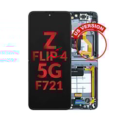 OLED Assembly with Frame for Galaxy Z Flip 4 F721 (BLACK) (US & International) (Aftermarket OLED)