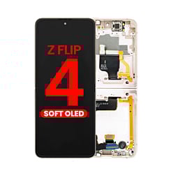OLED Assembly with Frame for Galaxy Z Flip 4 F721 (PINK GOLD) (US & International) (Aftermarket OLED)