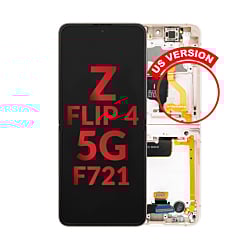 OLED Assembly with Frame for Galaxy Z Flip 4 F721 (PINK GOLD) (US & International) (Aftermarket OLED)