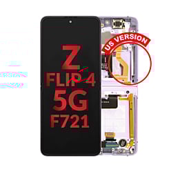 OLED Assembly with Frame for Galaxy Z Flip 4 F721 (VIOLET) (US & International) (Aftermarket OLED)