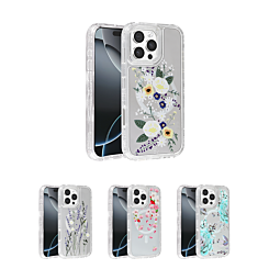 Flower Design Transparent Case w/ Wireless Charger for iPhone 16 Pro (Only Ground Shipping)