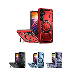 Full-Body Rugged Shockproof Case w/Built-in Ring Holder for Galaxy S24FE (Only Ground Shipping)