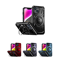 Full-Body Rugged Shockproof Case w/Built-in Ring Holder for iPhone 14 Plus / 15 Plus
