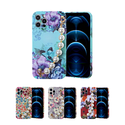 Full Cover Fashion Pearl Bracelet Flowers Design Case for iPhone 7G / 8G / SE 2020 (Only Ground Shipping)