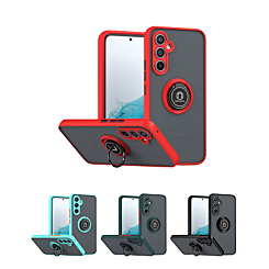 Galaxy A15 Hard PC Rear / Soft TPU Colorful Border Case with I-ring Holder
