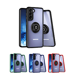 Galaxy S21 Plus 5G Hard PC Rear / Soft TPU Colorful Border Case with I-ring Holder