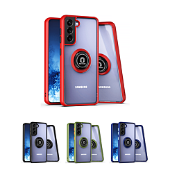 Galaxy S22 Plus Hard PC Rear / Soft TPU Colorful Border Case w/I-ring Holder (Only Ground Shipping)