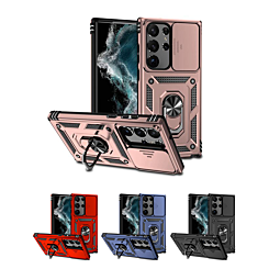 Galaxy S22 Ultra / S23 Ultra Dual Layers Hybrid Case w/Metal Ring And Camera Protector