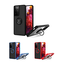 Galaxy S22 Ultra Hard PC Rear / Soft TPU Colorful Border Case w/I-ring Holder (Only Ground Shipping)