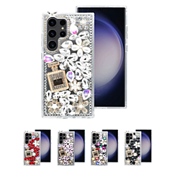 Galaxy S24 Ultra Crystal Flower Perfume Silicone Hard Case