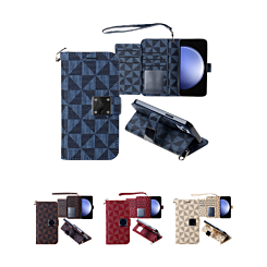 Galaxy S24 Ultra Triangle Geometric Design Wallet Case