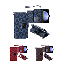 Galaxy S24FE Triangle Geometric Design Wallet Case (Only Ground Shipping)