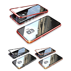Galaxy S9 Ultra Slim Magnet Protective Case with Metal Frame Tempered Glass Back