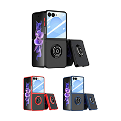 Galaxy Z Flip 7 Hard PC Rear / Soft TPU Colorful Border Case with I - ring Holder (Only Ground Shipping)