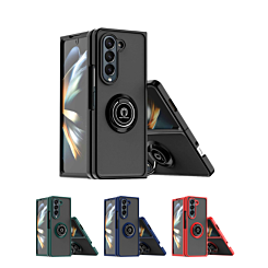 Galaxy Z Fold 6 Hard PC Rear / Soft TPU Colorful Border Case with I - ring Holder