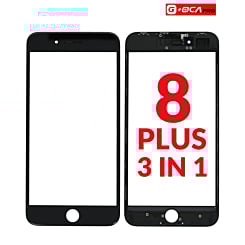 3in1 (Front Glass + Frame + OCA) (2 Pack) (BLACK) for iPhone 8 Plus (G+ Oca Pro)