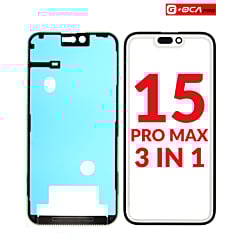 Grab the wholesale deals on the 3-in-1 front glass with frame and OCA in premium quality for iPhone 15 Pro Max, G Plus OCA Pro.