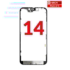 Stock up on the pack of 5 premium metal frames for iPhone 14 G+ OCA Pro.