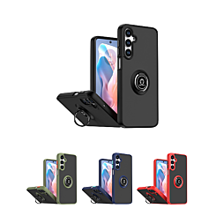 Hard PC Rear / Soft TPU Colorful Border Case with I-ring Holder for Galaxy A36 (Only Ground Shipping)