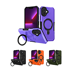 Hard PC Shockproof Case w /Ring Holder for iPhone 16 (Only Ground Shipping)