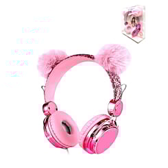 POM POM Kids Wired Headphones with Microphone (PINK) (Only Ground Shipping)