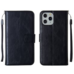 Leather Wallet with Removable Magnet Case - BLACK for iPhone 12 Mini (Only Ground Shipping)