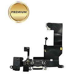 Charging Port Flex Cable with Headphone Jack (BLACK) for iPhone 5 (Premium)