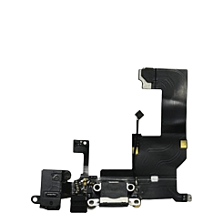Charging Port Flex Cable with Headphone Jack (BLACK) for iPhone 5 (Premium)