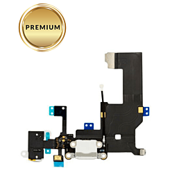 Charging Port Flex Cable with Headphone Jack (WHITE) for iPhone 5 (Premium)
