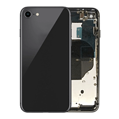 Grab the wholesale deal on the black back housing frame with small components pre-installed for iPhone 8 and SE 2020 – no logo.