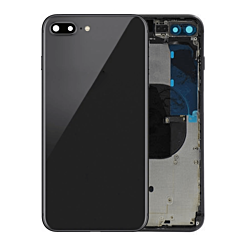 Back Housing Frame with Small Components Pre-Installed for iPhone 8 Plus (NO LOGO) (SPACE GRAY)