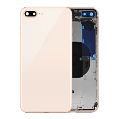 Back Housing Frame with Small Components Pre-Installed for iPhone 8 Plus (NO LOGO) (GOLD)
