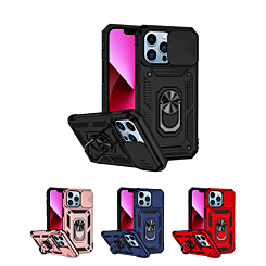 iPhone 11 Dual Layers Hybrid Case w/Metal Ring And Camera Protector